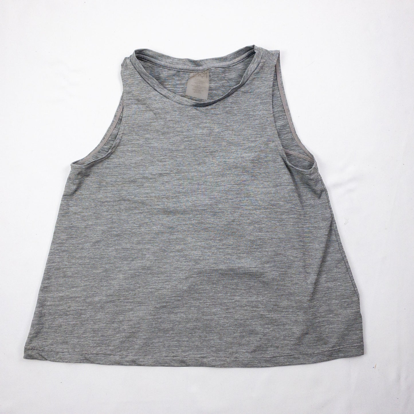 DYI Gray Striped Open Back Athletic Tank Top Womens Small