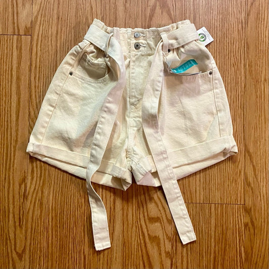 SWS Denim Company Organic Cream White High Rise Denim Shorts Womens Medium