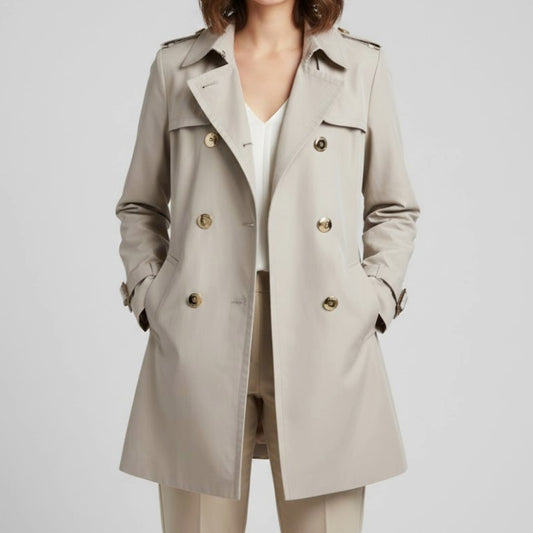 Calvin Klein Long Tan Trench Coat Womens XLarge