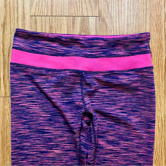 90 Degree by Reflex Pink Purple Cropped Capri Leggings Pants Womens Small