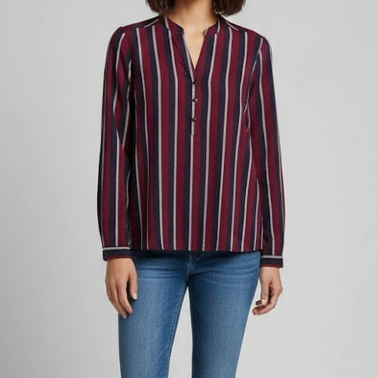 Forever 21 Striped Red White Blouse Shirt Top Womens Medium