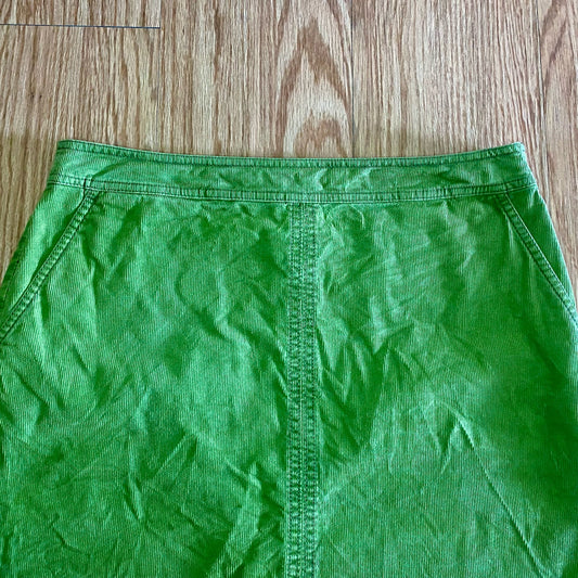 Boden Preppy Green Corduroy Mini Skirt Womens 8 Regular