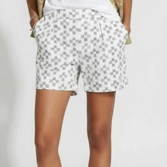 Madewell J Crew Boho White Ikat Check Shorts Womens 6