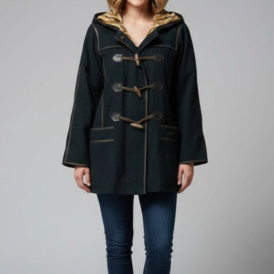 Leilian Esports Black Brown Japanese Faux Fur Coat Womens 4