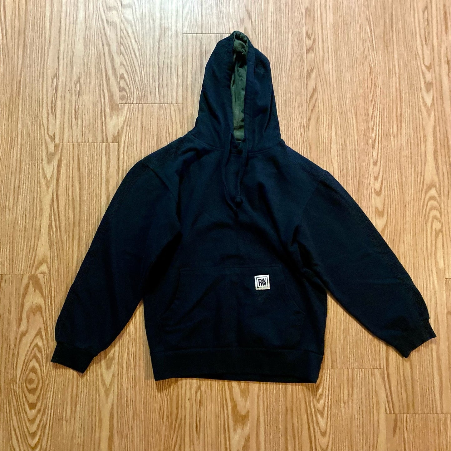 Real Work Wear Relaxed Fit Black Hoodie Sweatshirt Shirt Unisex Mens Small