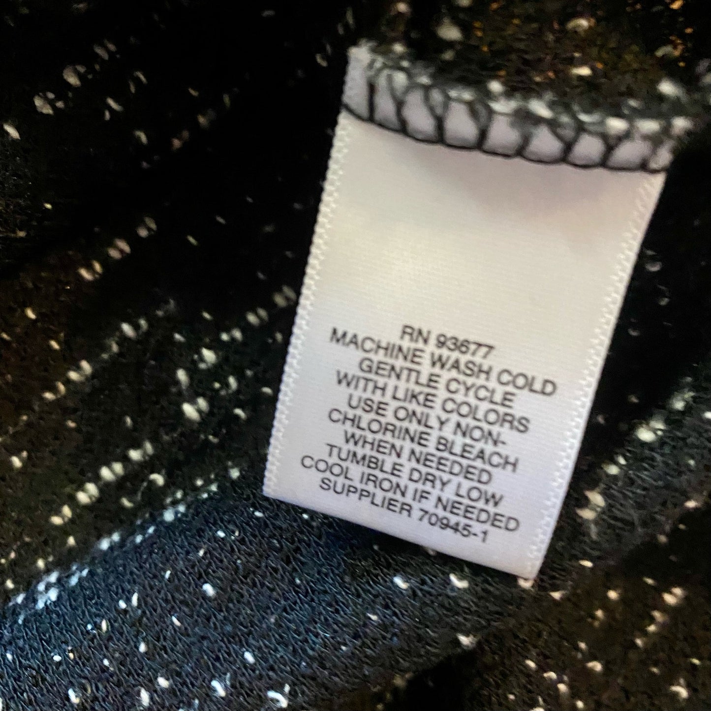 Liz Claiborne Weekend Black Speckled Knit Pullover Tunic Sweater Womens Medium
