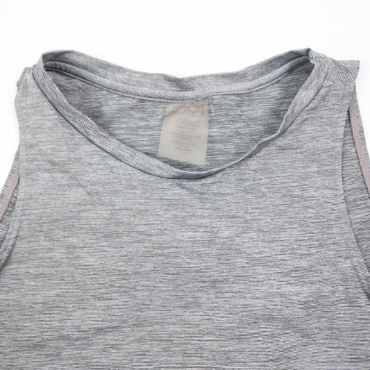 DYI Gray Striped Open Back Athletic Tank Top Womens Small