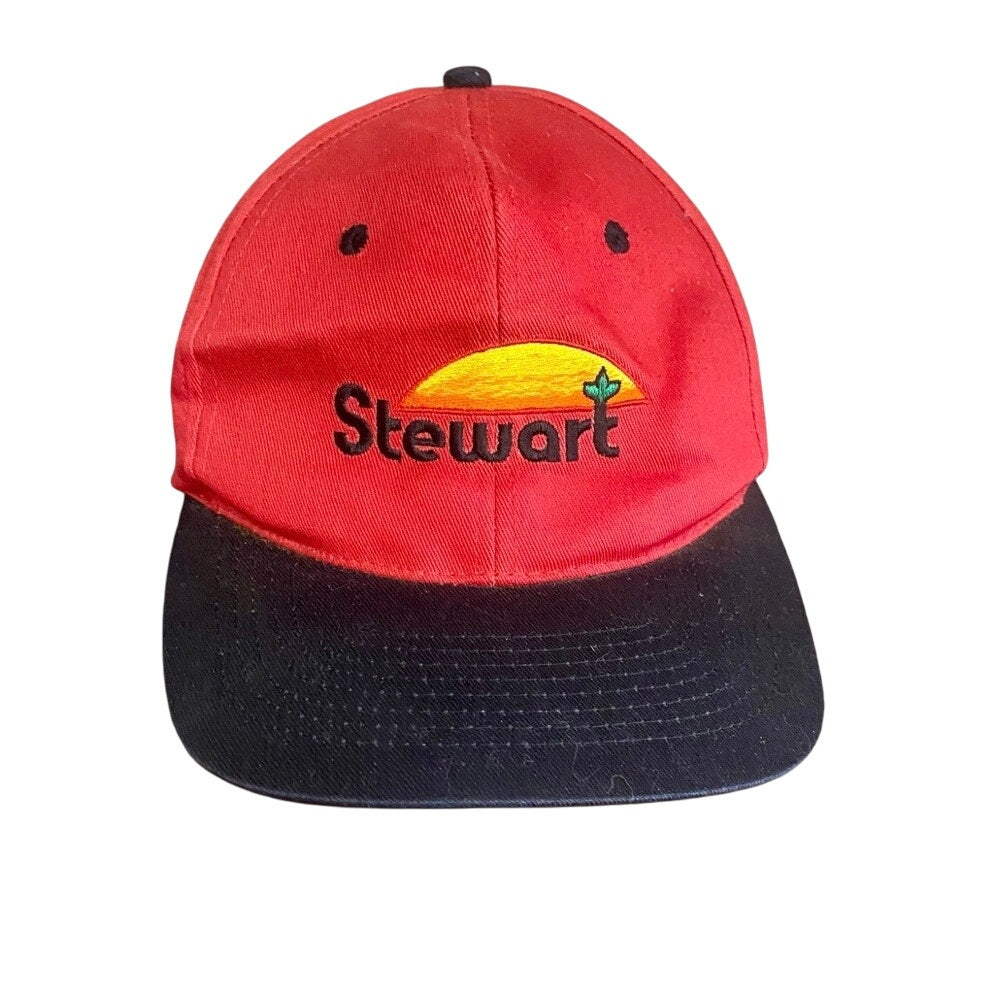 Stewart Seeds Red Adjustable Snapback IN-DE Baseball Hat Unisex Mens One Size