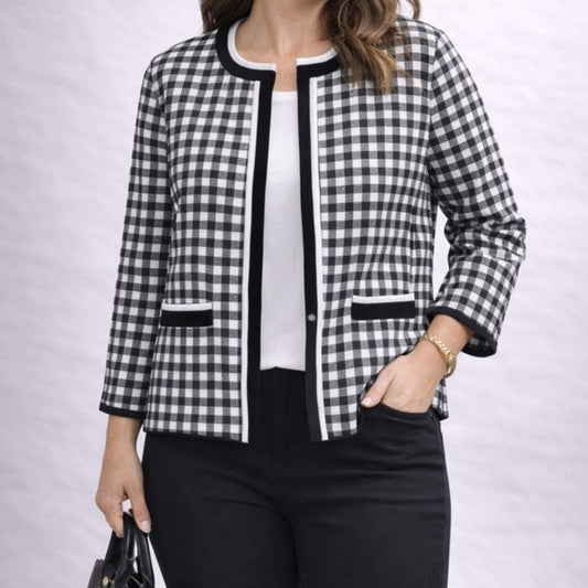 Hobbs London Saffi Knitted Jacket Cardigan Navy Ivory Womens Small