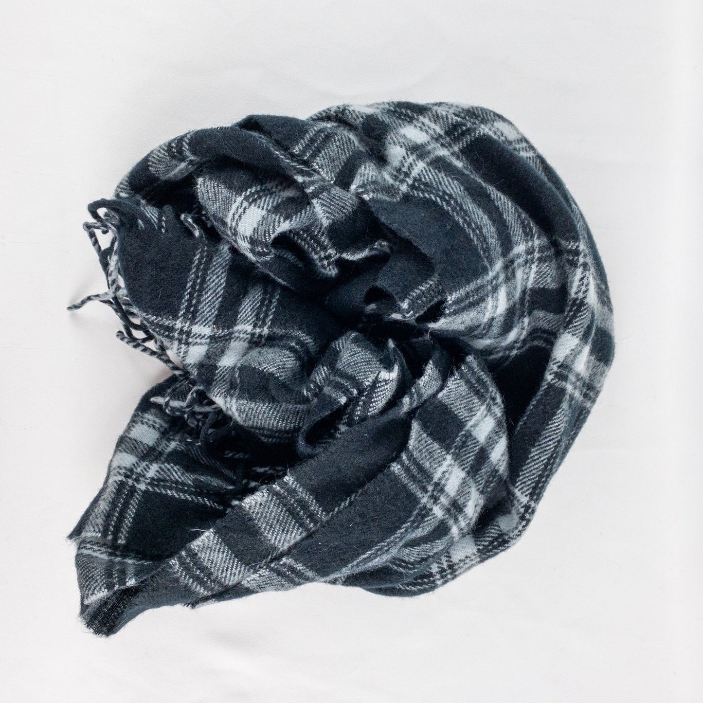 Apexx Black & Gray Plaid Blanket Scarf Unisex Mens Womens One Size