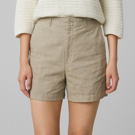 Hunter Vintage Tan Khaki High Rise Pleated Shorts Womens 6