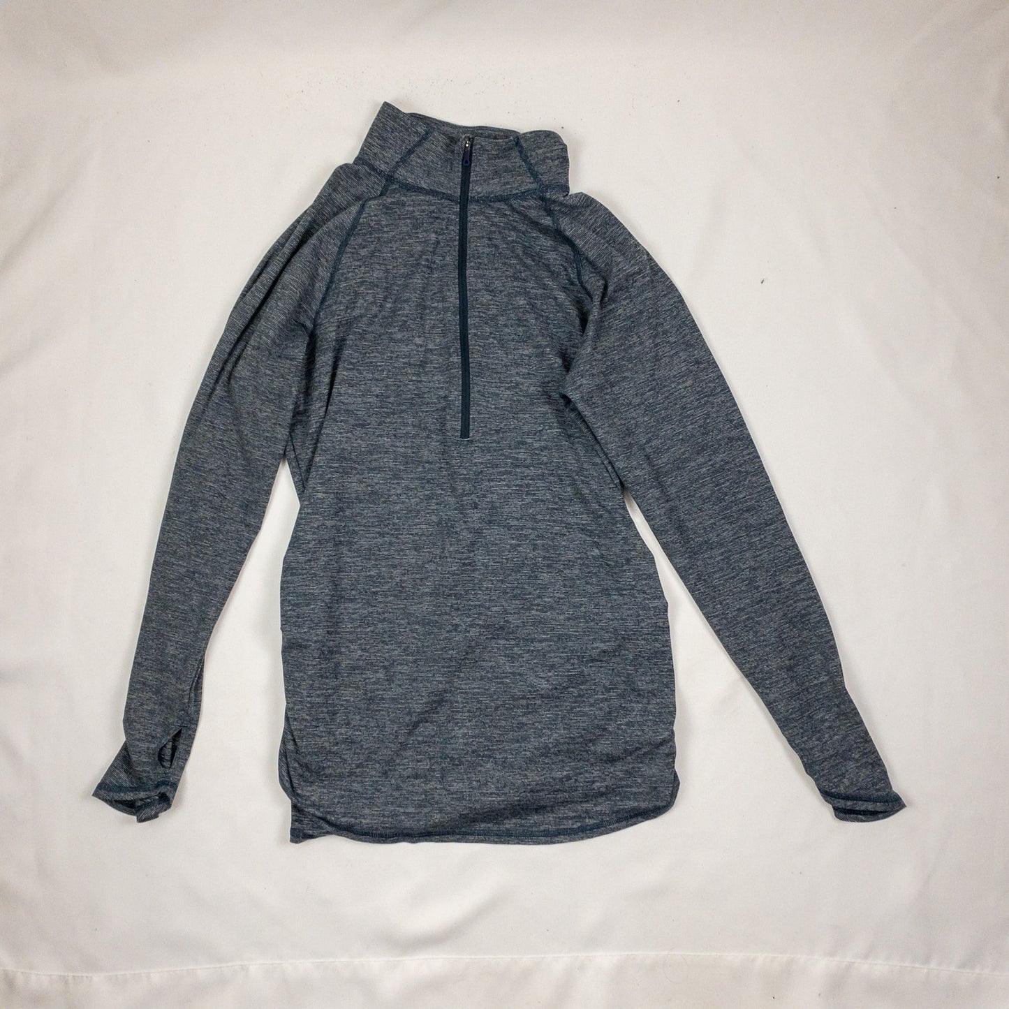 North Face Blue Striped Flash Dry Quarter Zip Athletic Jacket Womens Large