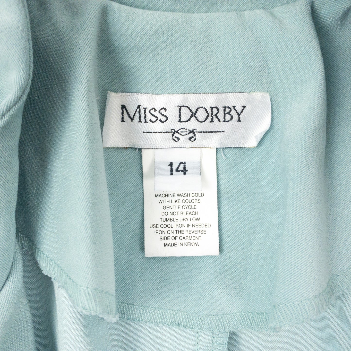 Miss Dorby Pastel Blue Faux Suede Jacket & Tank Set Womens 8 Medium
