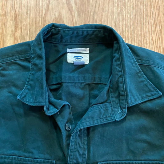 Old Navy Green Pine Your Mann Long Sleeve Heavy Twill Shirt Mens Medium