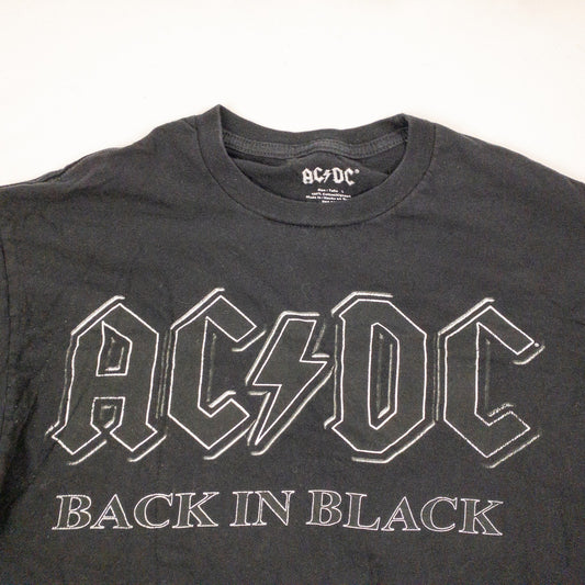 AC/DC Back in Black Graphic T Shirt Band Tee Mens Large