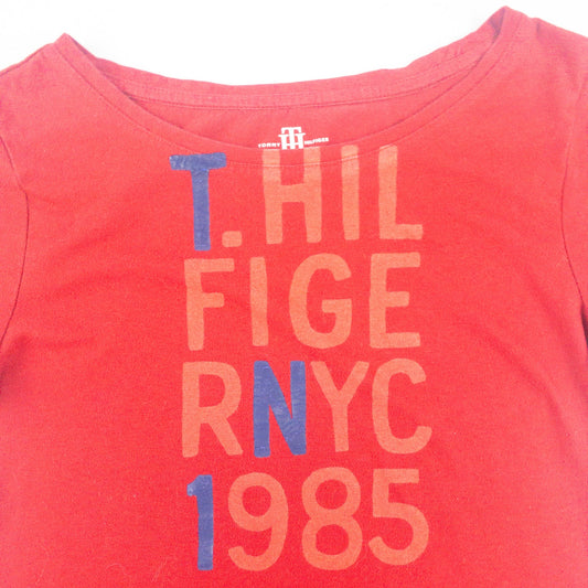 Tommy Hilfiger Red Graphic Tee Womens Small
