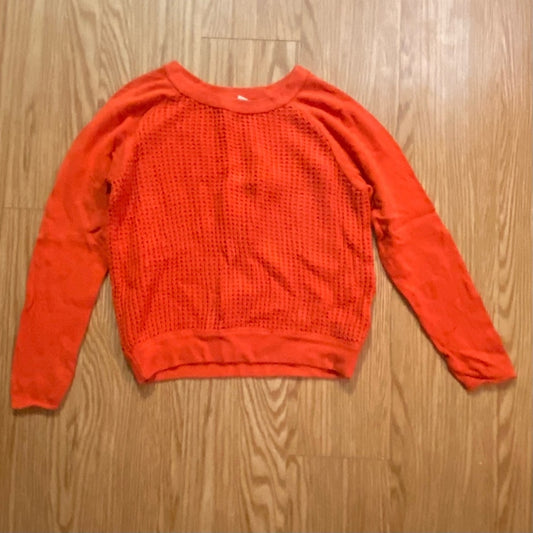 Forever 21 Orange Woven Knit Cotton Sweater Womens Medium