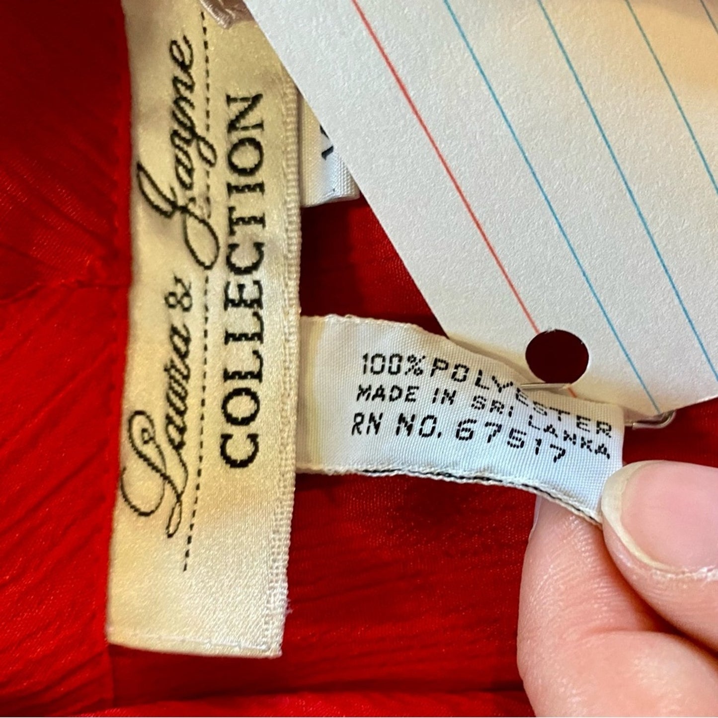 Laura & Jayne Vintage Red Shawl Collar Blouse Shirt Womens 14 Large