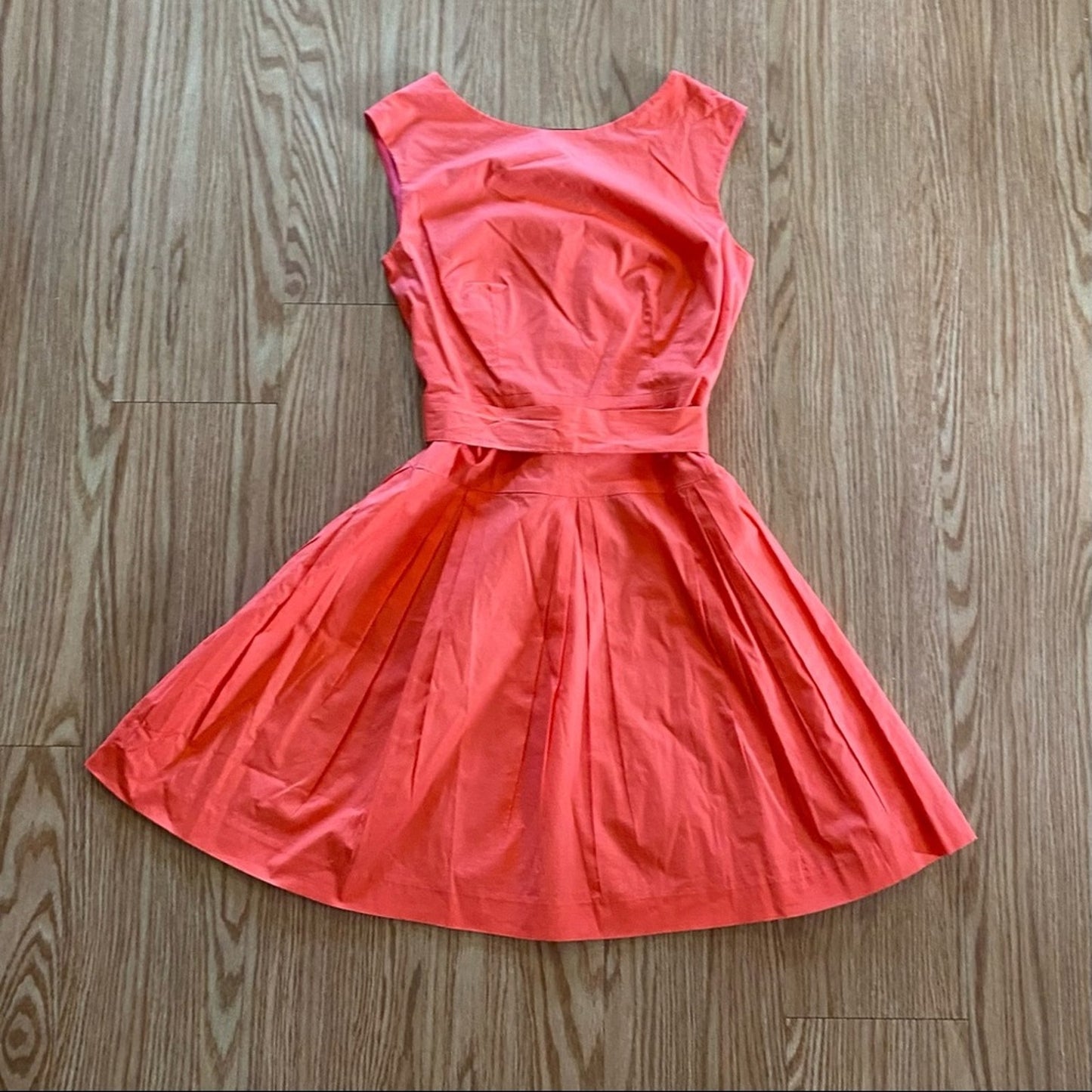 Shoshanna Designer Fit & Flare Pink Midi Party Dress Womens 10