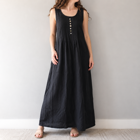 Sweet Jessie Black Denim Maxi Dress Womens 12 Large
