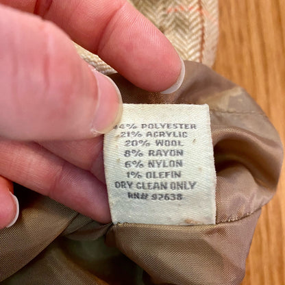 Fossil Tan Plaid Wool Blend Tweed Mini Skirt Womens 4