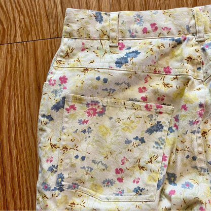 Coldwater Creek Vintage Yellow Pastel Floral Pants Jeans Womens 8