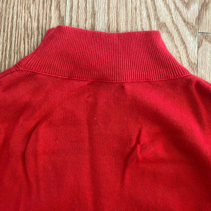 Pendleton Red Mock Neck Cotton Sweater Womens Small Petite