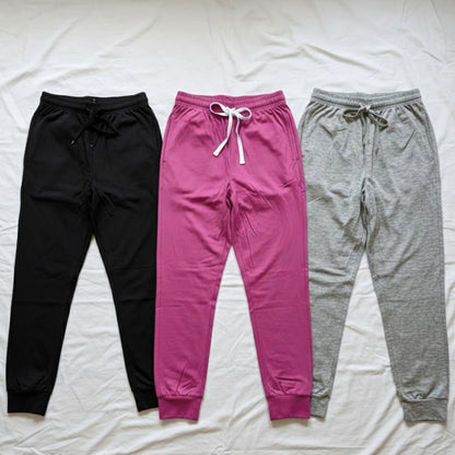 Real Essentials Pink Black & Gray Dry Fit Joggers Pants Bundle Womens Small