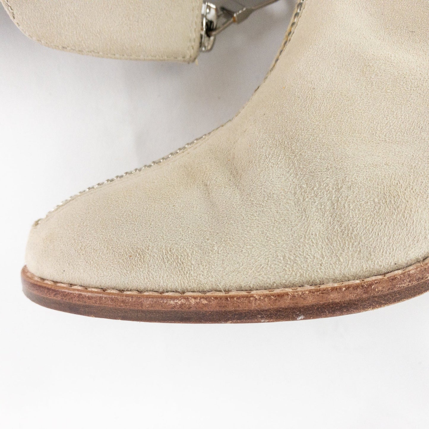 Anthropologie Matiko Mylvia Tan Suede Front Zip Ankle Boots Womens 6