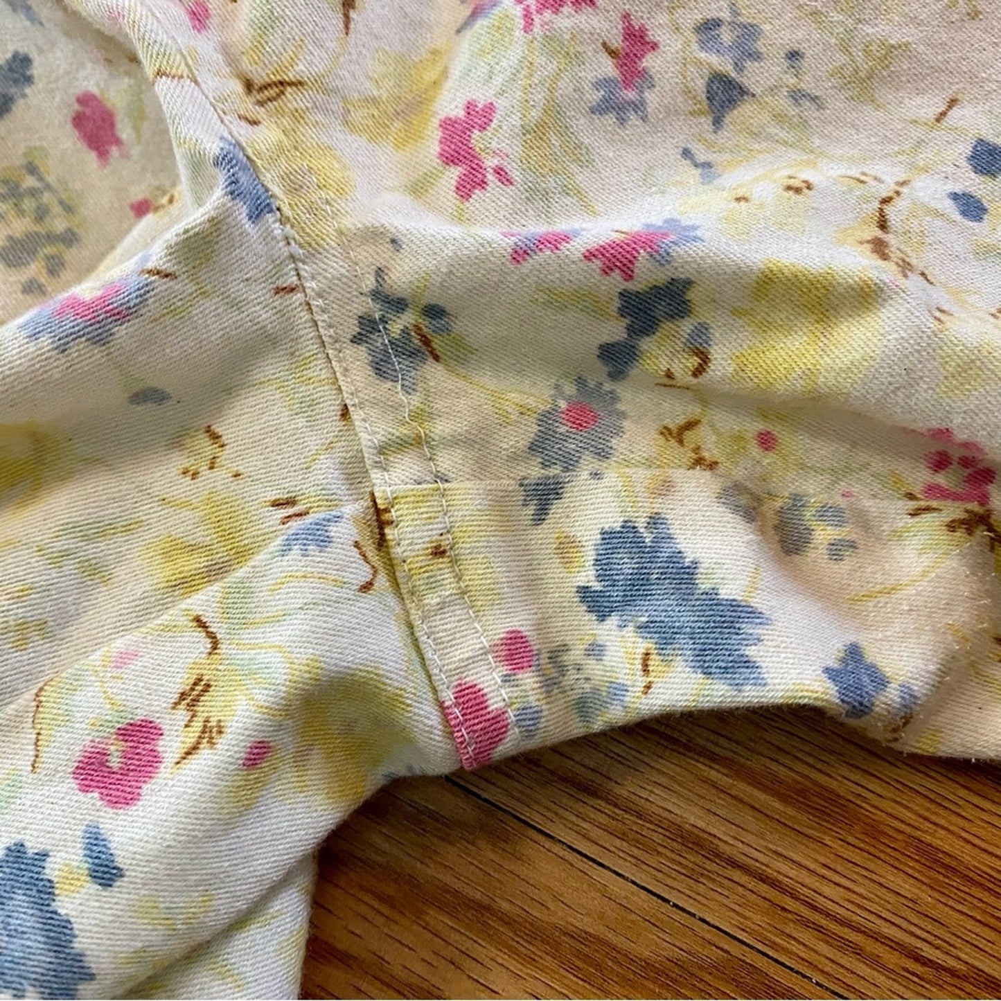 Coldwater Creek Vintage Yellow Pastel Floral Pants Jeans Womens 8