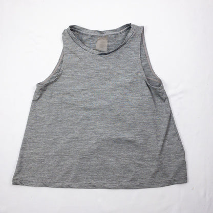 DYI Gray Striped Open Back Athletic Tank Top Womens Small