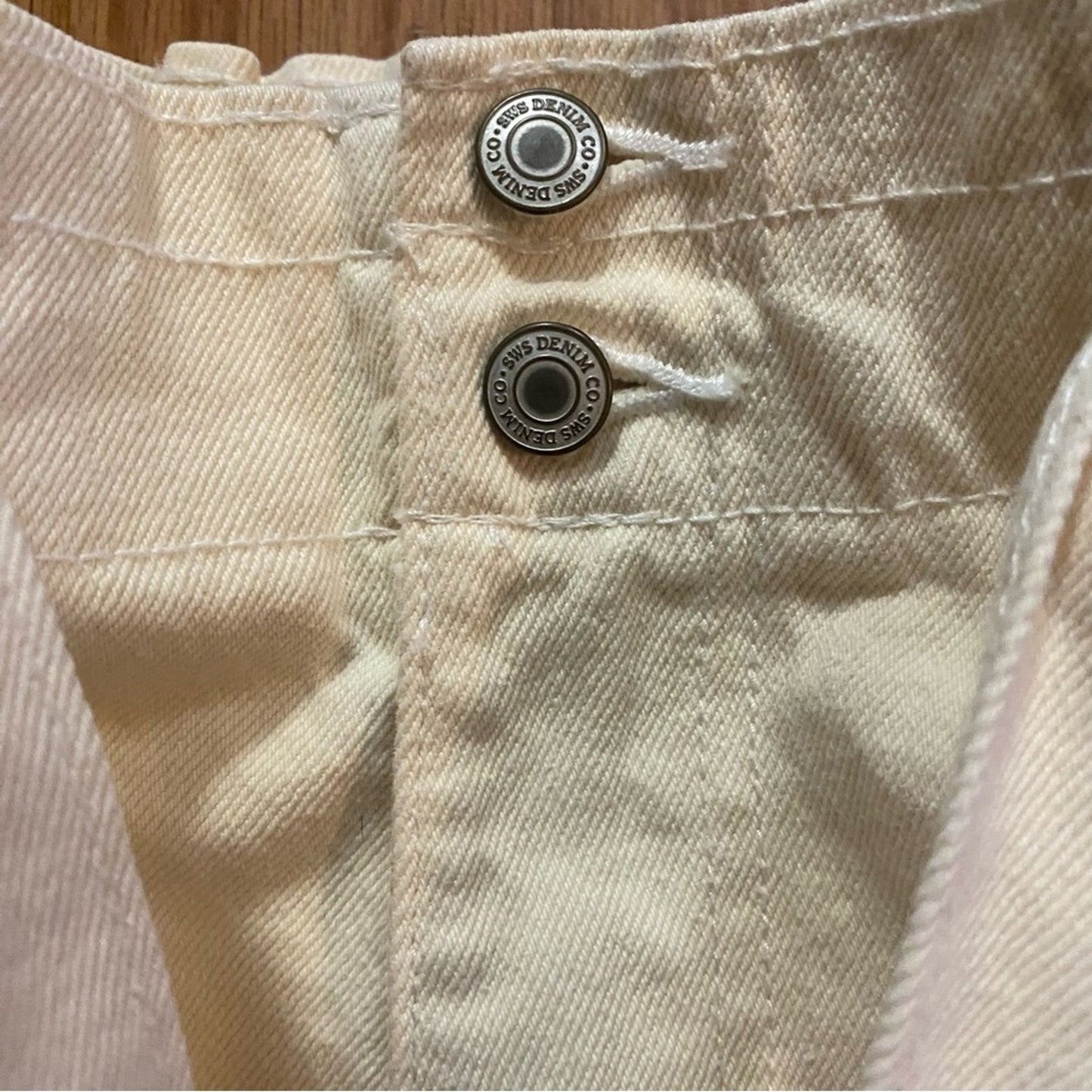 SWS Denim Company Organic Cream White High Rise Denim Shorts Womens Medium