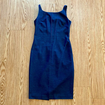 Les Copains BVM Spa Blue Denim Midi Sheath Dress Womens 10 US