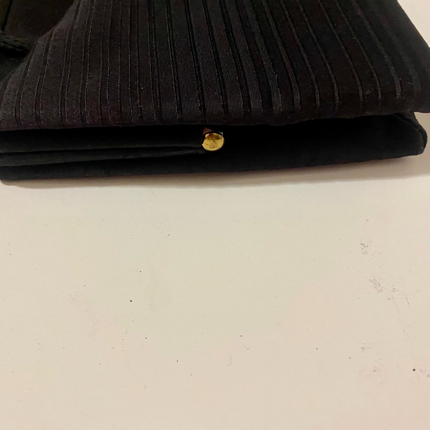 Crown Lewis Vintage Black Pleated Purse Evening Bag
