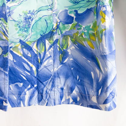 Coldwater Creek blue water lily floral print jacket women's large petite with button closure and front pockets image 6