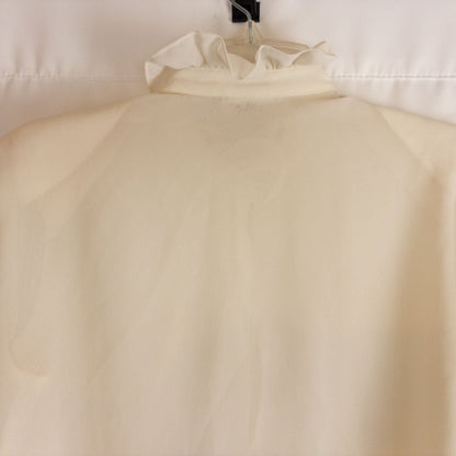 Vintage ivory ruffle blouse with long sleeves and button front image 11