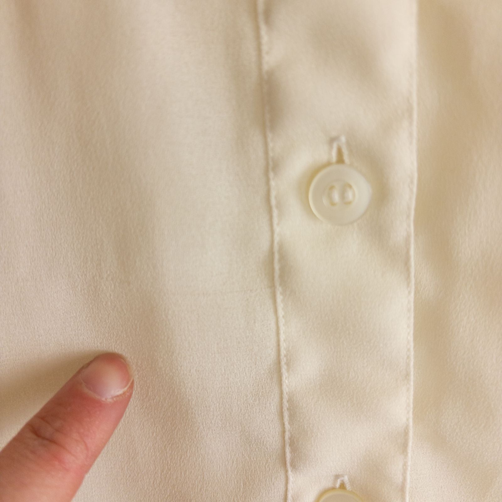 Vintage ivory ruffle blouse with long sleeves and button front image 6