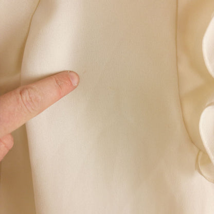 Vintage ivory ruffle blouse with long sleeves and button front image 4
