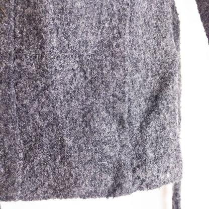 Gray Gap wool textured jacket with shawl collar and belt hung on white background image 4