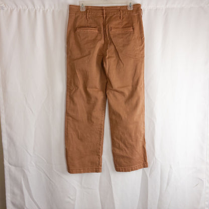 Anthropologie Pilcro pink brown terra cotta pants with button fly and side pockets image 5