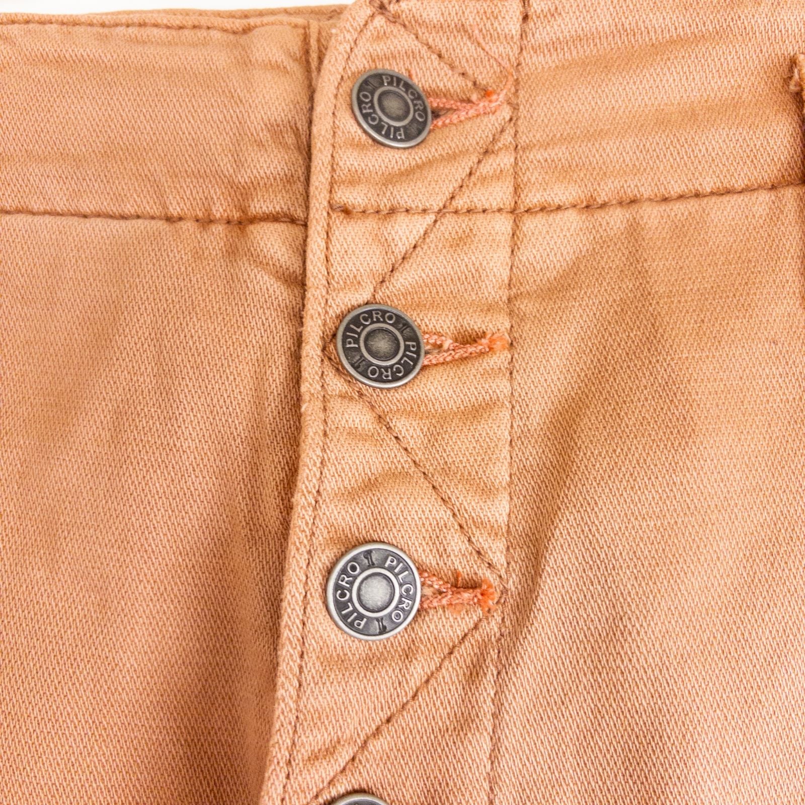 Anthropologie Pilcro pink brown terra cotta pants with button fly and side pockets image 3