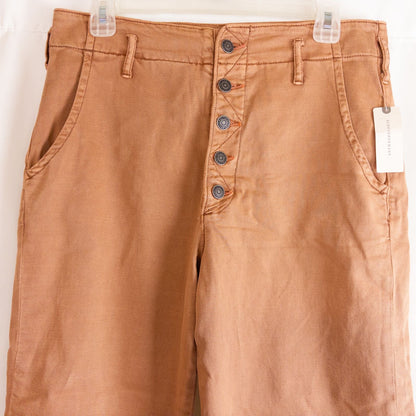 Anthropologie Pilcro pink brown terra cotta pants with button fly and side pockets image 2