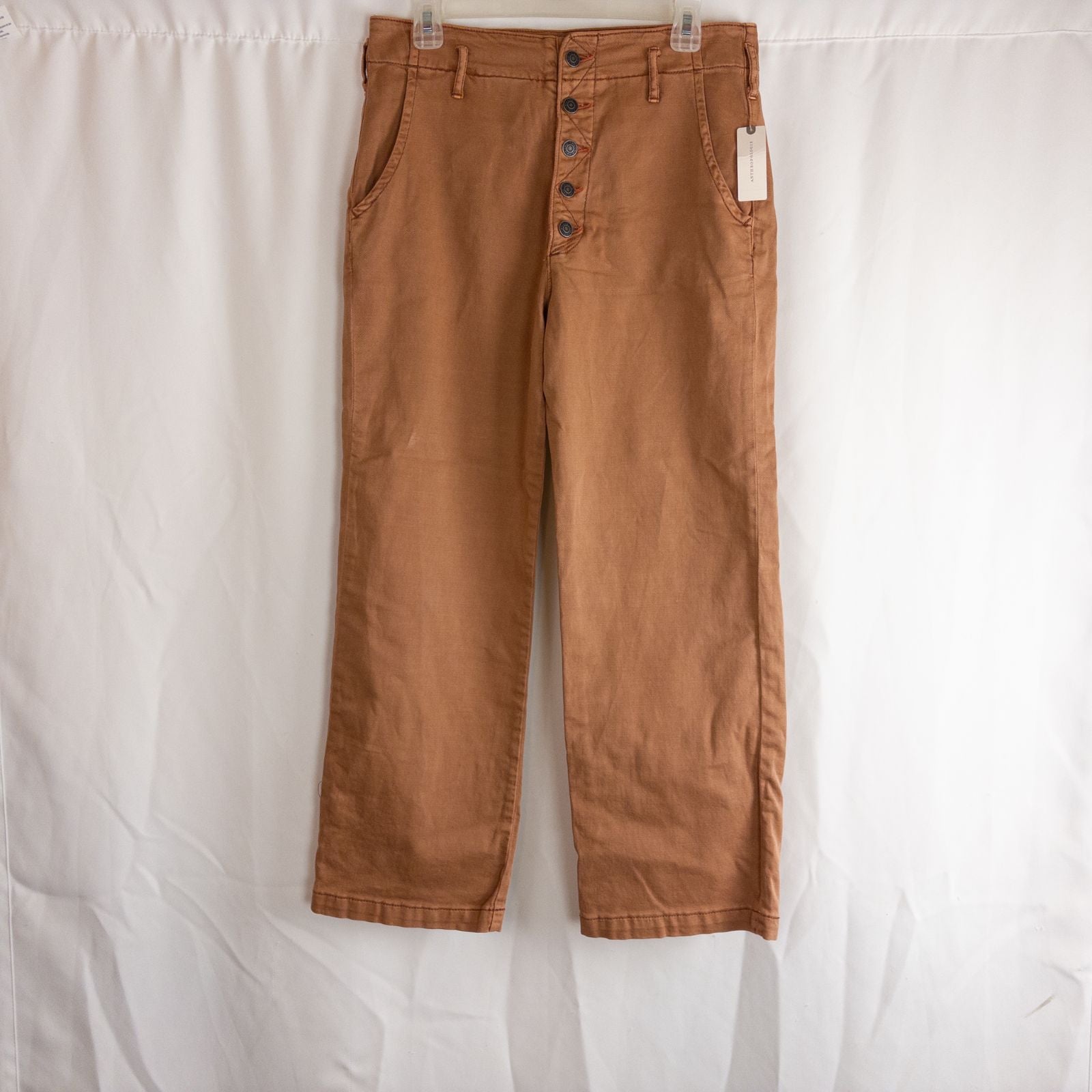 Anthropologie Pilcro pink brown terra cotta pants with button fly and side pockets