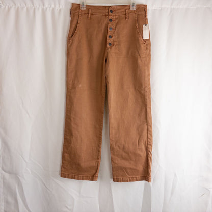 Anthropologie Pilcro pink brown terra cotta pants with button fly and side pockets