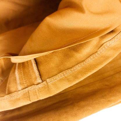 Loft brown suede flair mini skirt womens size 0 hanging on clear plastic hanger against white background image 5