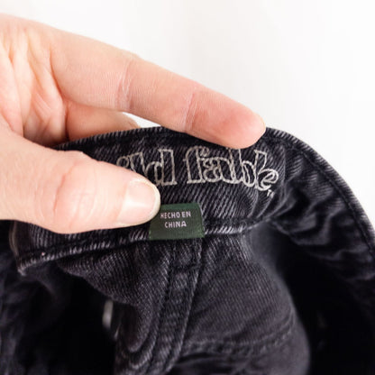 Wild Fable black distressed ripped jean shorts womens size 6 with frayed hem front and back views image 8