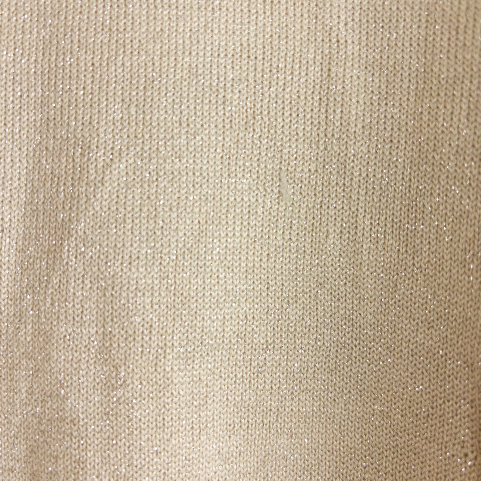 Silver knit long sleeve August Silk sweater with mock neckline laid flat showing subtle shimmer and texture image 3