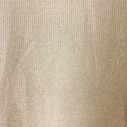 Silver knit long sleeve August Silk sweater with mock neckline laid flat showing subtle shimmer and texture image 3