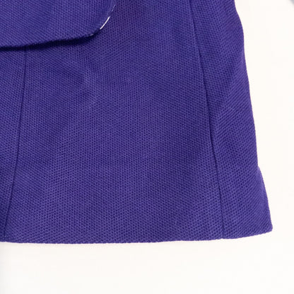 Chicos women's dark purple blazer with striped lining hanging on hanger image 6