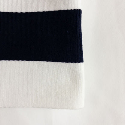 Dana Buchman vintage striped blue and white convertible tank top with drawstring and buttoned straps on clear hanger image 5